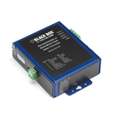 Black Box ICD115A serial converter/repeater/isolator RS-232/422/485 Fiber (ST) Black, Blue