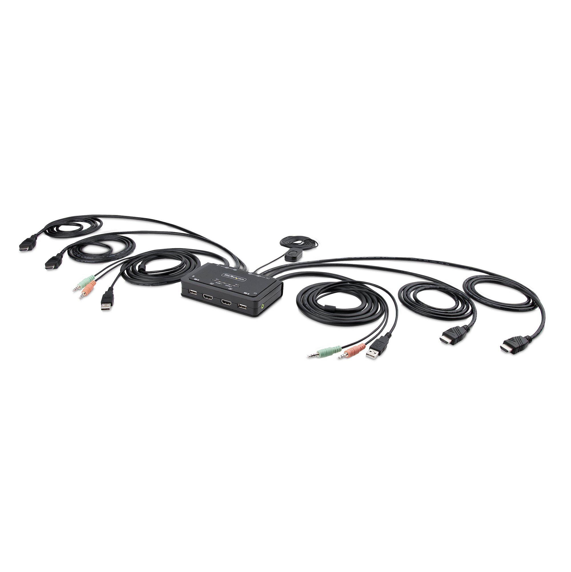 Image of StarTech.com 2-Port Dual-Monitor HDMI Cable KVM Switch, 4K 60Hz,...