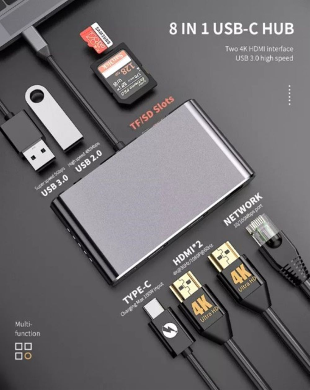 JLC BL21 8 in 1 USB-C Hub Adapter