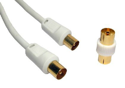 Cables Direct 3m coaxial cable White