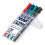 Staedtler Lumocolor permanent duo 348 permanent marker Fine/Bullet tip Black, Blue, Green, Red 4 pc(s)