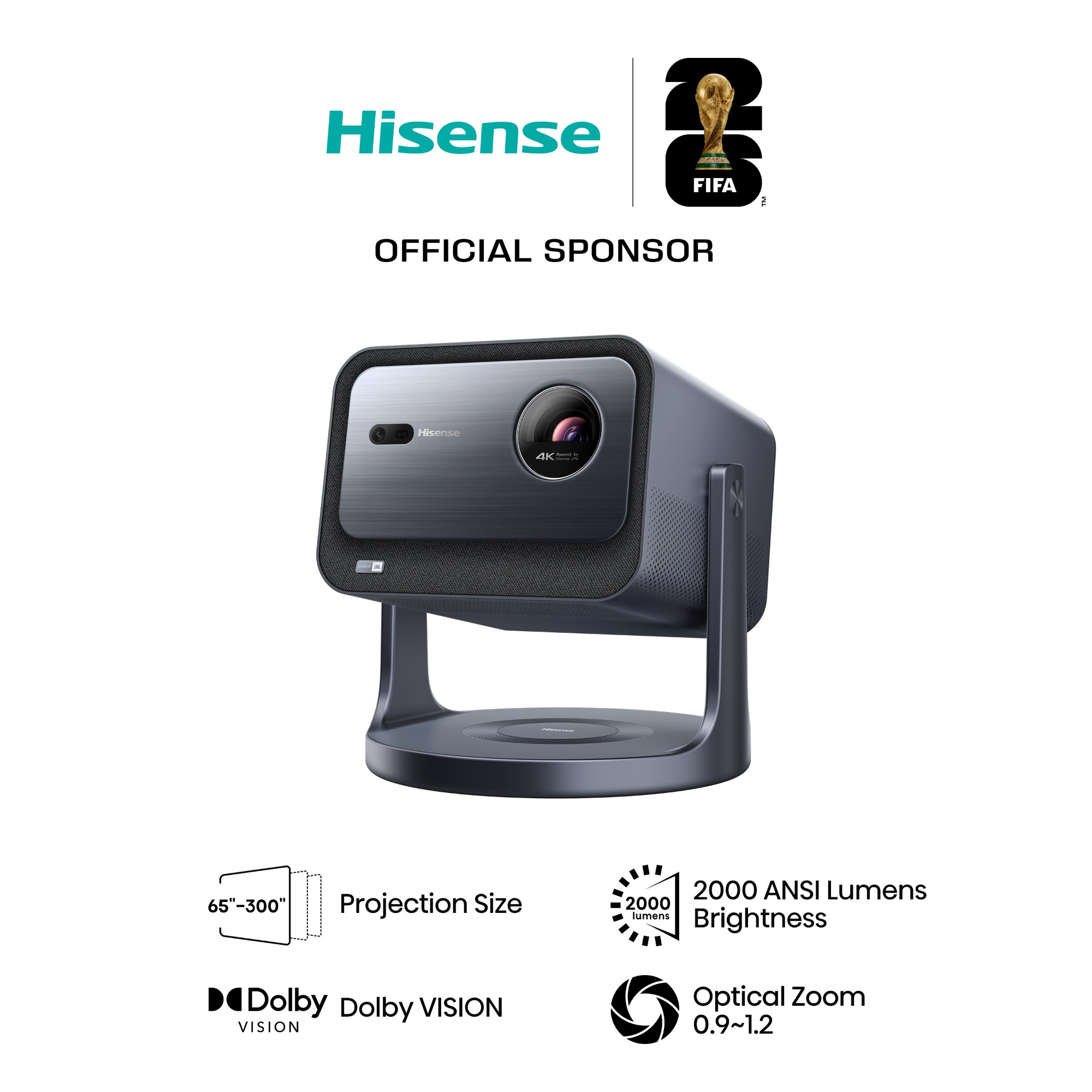 Hisense C2TUK data projector 2000 ANSI lumens UHD 4K (3840x2160) Grey