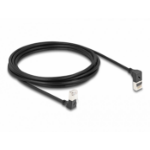 DeLOCK RJ45 Network Cable Cat.6A S/FTP Slim 90° upwards / downwards angled 3 m black