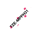 Brother TZ-EMPPH31 DirectLabel black on pink hearts Laminat 12mm x 4m for Brother P-Touch TZ 3.5-18mm/6-12mm/6-18mm/6-24mm/6-36mm