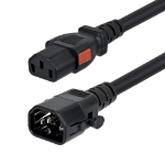 StarTech.com C14LC13L14G15ABK10FT power cable Black 118.1" (3 m) C14 coupler C13 coupler