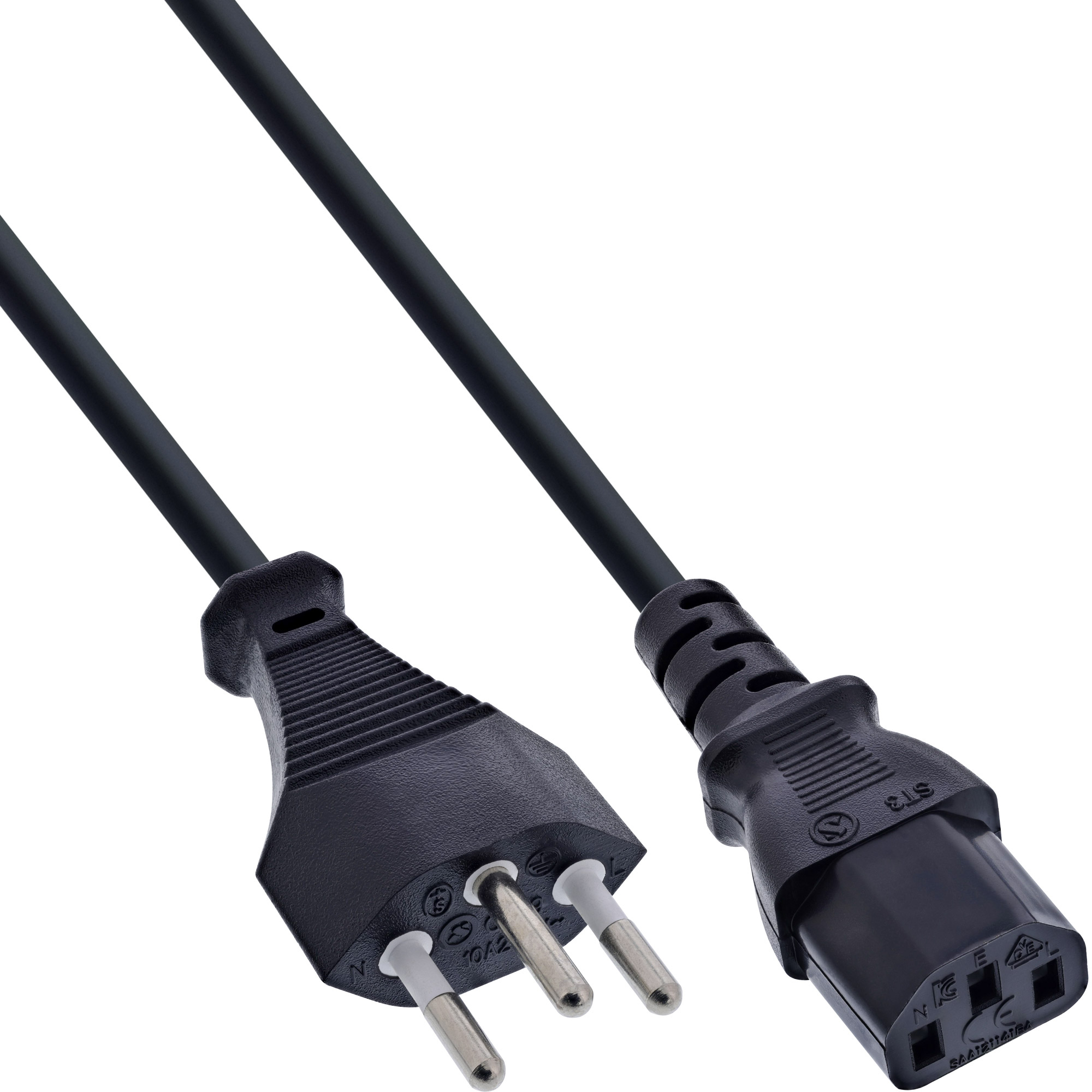 InLine power cable. Switzerland. black. 1.8m