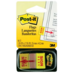 Post-It Index Flags Repositionable Sign Here 25x43mm Red Text On Yellow (Pack 50) 680-9 - 7000144931