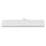 LMP KB-1243 toetsenbord Thuis USB QWERTY US International Aluminium, Wit