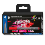 Staedtler Pigment Arts Brush Pen Reds & Pinks felt pen Pink, Red 6 pc(s)