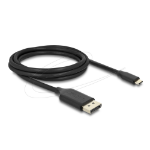 DeLOCK 80165 video cable adapter 2 m USB Type-C DisplayPort Black