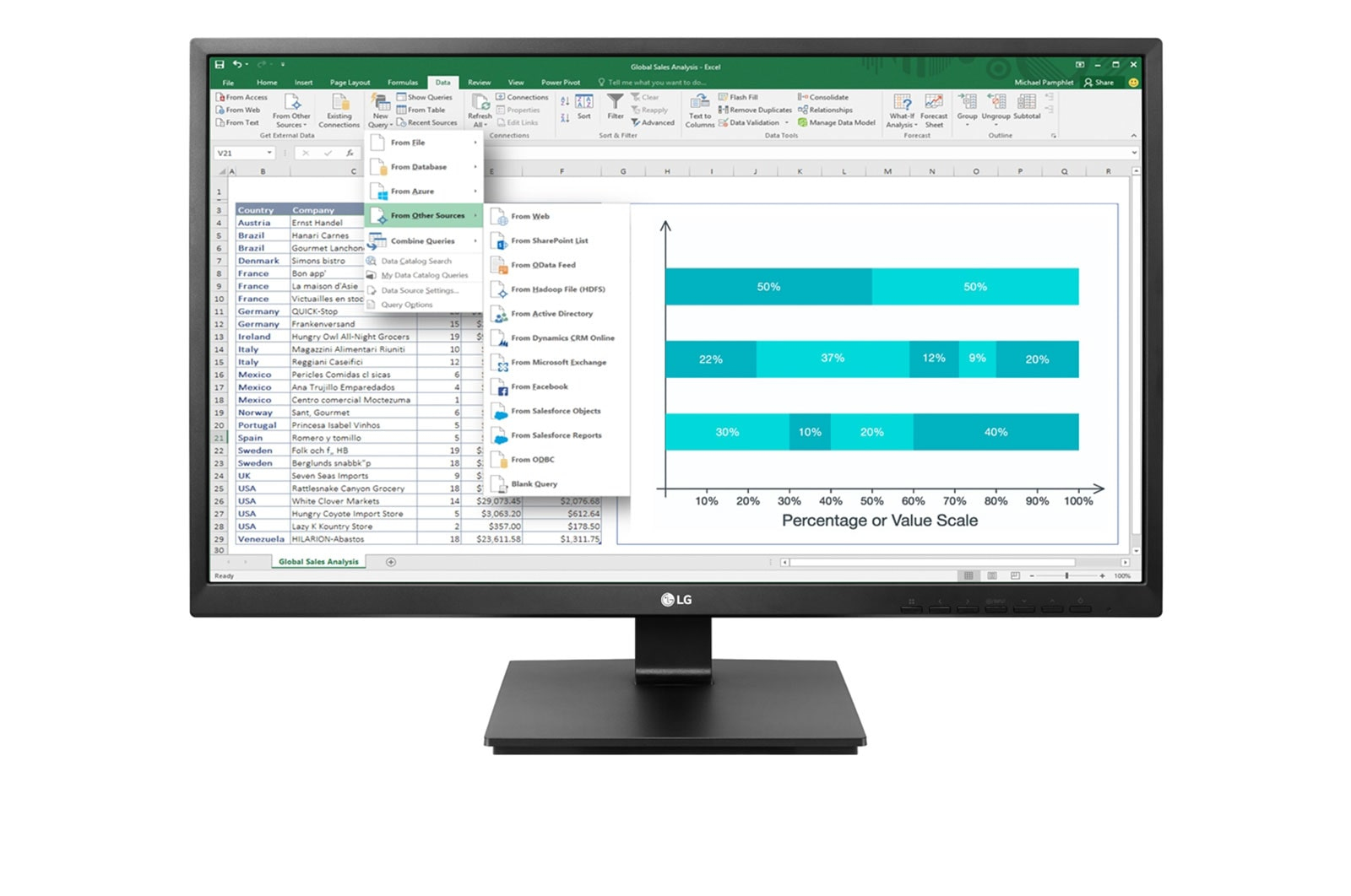 Image of LG 24BK55YP-I LED display 60.5 cm (23.8") 1920 x 1080 pixels Full...