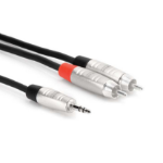 Hosa Technology HMR-010Y audio cable 3 m 3.5mm TRS 2 x RCA Black, Silver