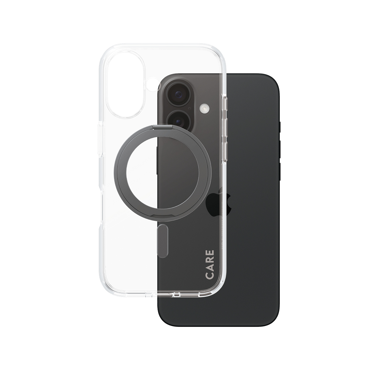PanzerGlass CARE by Â® Feature Case Transparent w. Black Kickstand & MagSafe iPhone 16