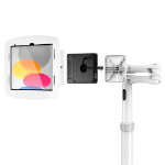 Compulocks iPad 10.9" 10th Gen Space Enclosure Medical Rolling Cart Extended Plus Hub White