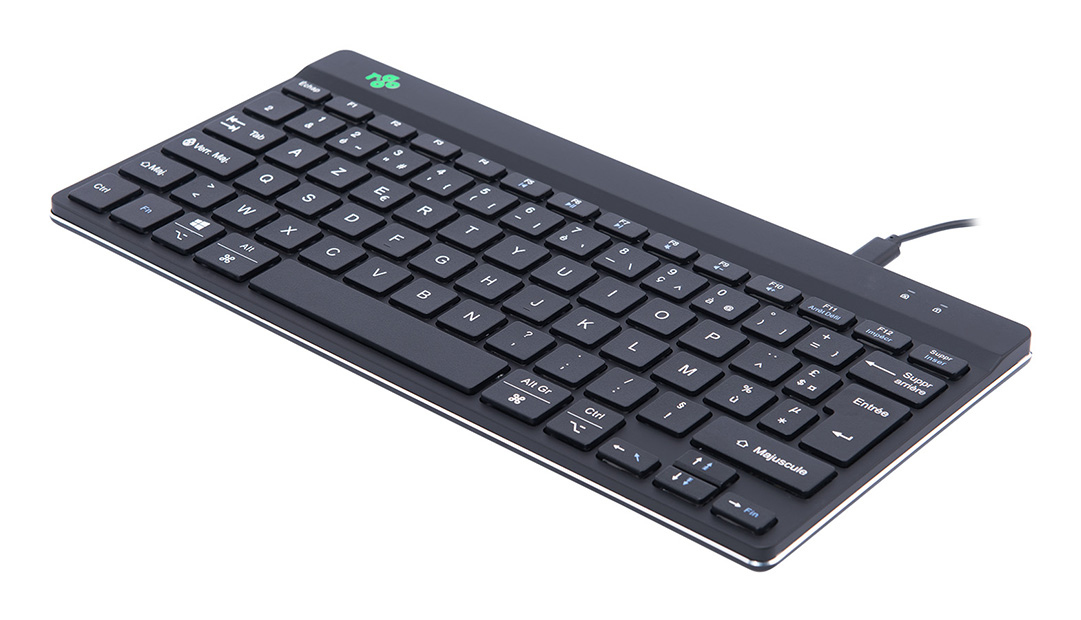 R-Go Tools Ergonomic keyboard R-Go Compact Break, compact keyboard with break software, AZERTY (FR), wired, black