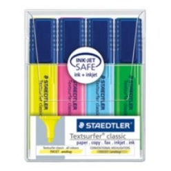 Image of Staedtler Textsurfer 364 WP4 marker 4 pc(s) Chisel tip Blue,...
