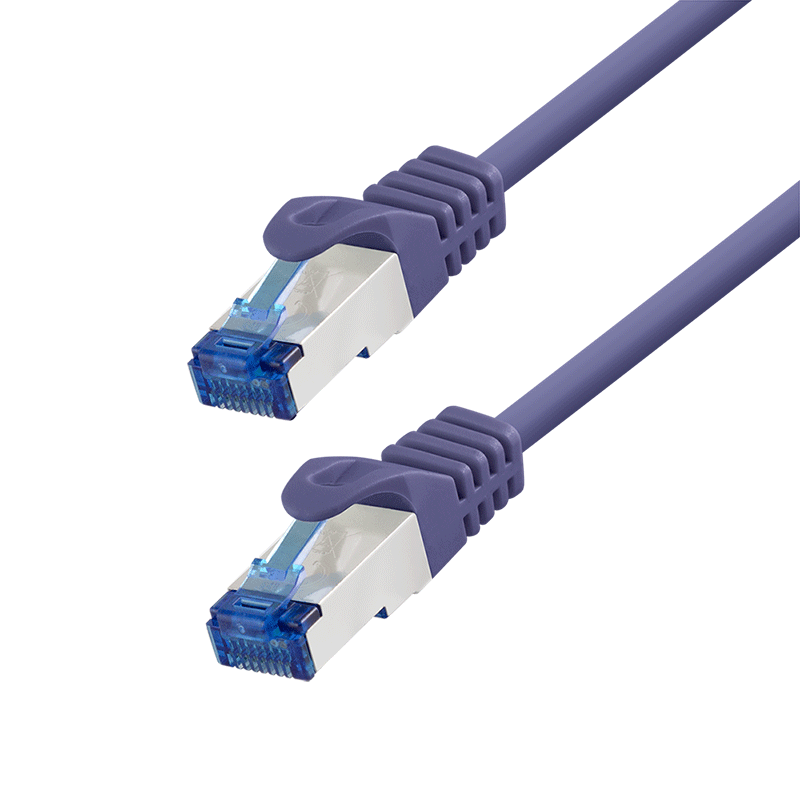LogiLink Patch Cable Cat.6A S/FTP violet  0,25m, PrimeLine