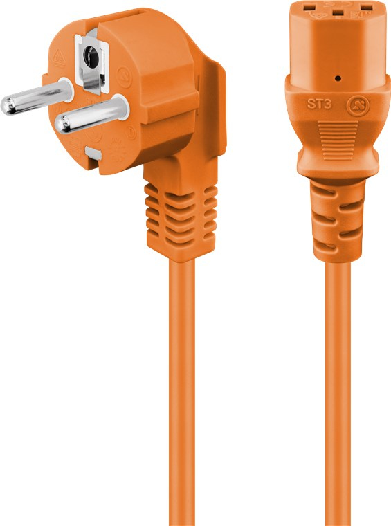 EU Product - abgewinkeltes Kaltgeraete-Anschlusskabel Orange 3* - Cable - Current/Power Supply thumbnail