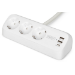 Digitus 3-way office socket strip with 2x USB-A and 1x USB-C connections, white
