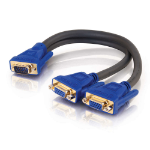 C2G Ultima HD15 Male to Dual HD15 Female SXGA Monitor Y-Cable DVI cable 0.3 m 2 x DVI-I DVI-I Black,Blue