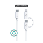 eSTUFF ES600170 USB cable USB 2.0 1 m USB C USB C/Lightning White