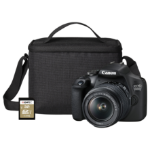 Canon EOS 2000D Black SLR Camera Kit EF-S 18-55mm IS Lens, 32GB SD Card & Case
