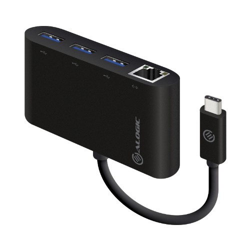 ALOGIC USB-C to Gigabit Ethernet & USB 3. 0 SuperSpeed 3 Port USB Hub - BLACK