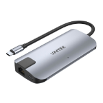 UNITEK uHUB P5+ USB 2.0 Type-C Black, Grey