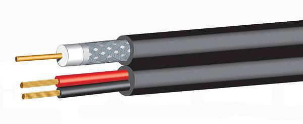 RG59 + 2 Core (0.5mm) Cable  100m (Black) thumbnail