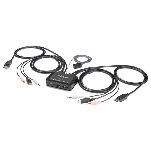 Image of StarTech.com 2 Port DisplayPort KVM Switch - 4K 60Hz - Compact...