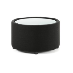 Dynamic Neo Round Table Black Fabric Finish With Glass Top - BR000313 DD
