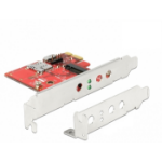 DeLOCK 91748 geheugenkaartlezer PCI Express Intern Metallic, Rood