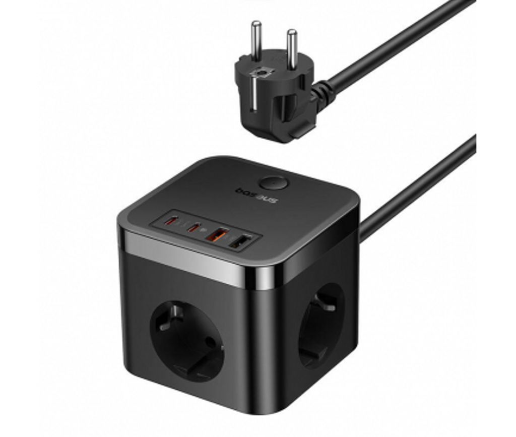 EU Product - PowerCombo Cube Wall Charger, 4000W, 2x USB-A, 2x USB-C, 3x EU plug thumbnail