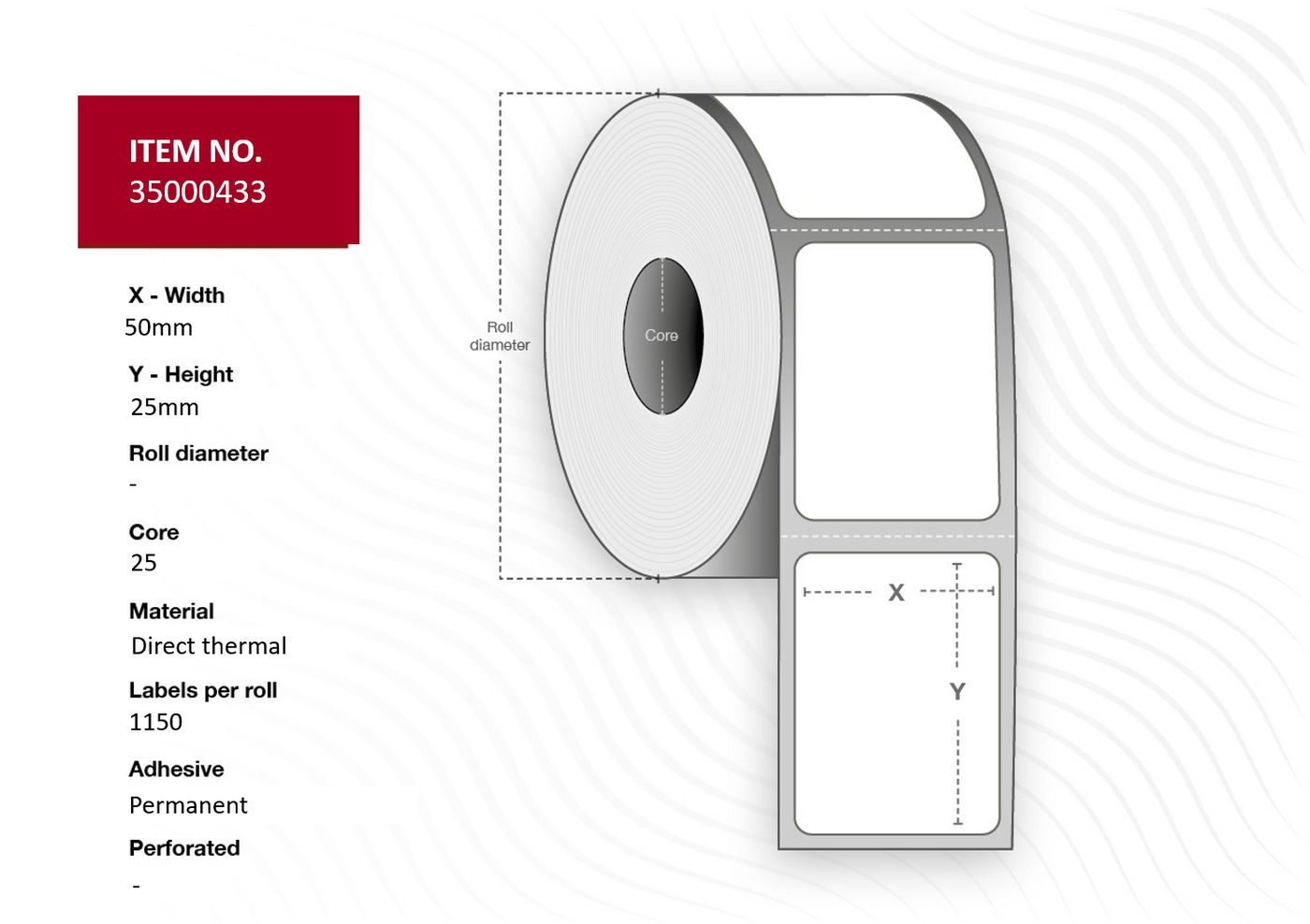 Image of Capture 35000433 printer label White