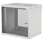 Intellinet Network Cabinet, Wall Mount (Basic), 9U, 560mm Deep, Grey, Flatpack, Max 50kg, Glass Door, 19", Parts for wall installation not included, Three Year Warranty