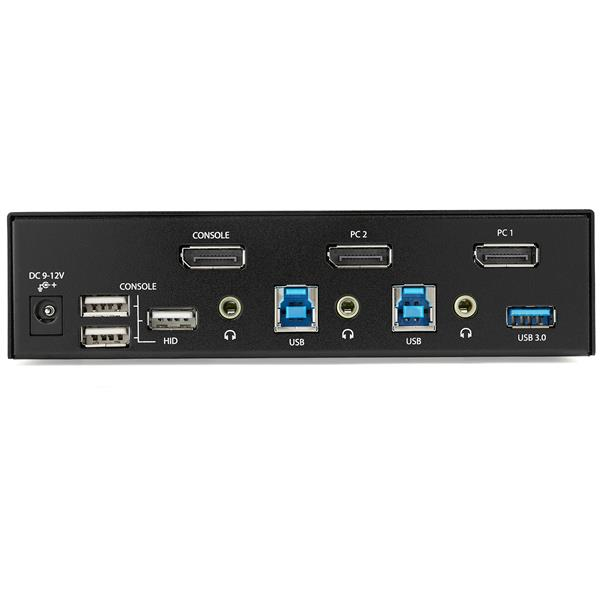 StarTech.com 2 Port DisplayPort KVM Switch - 4K 60Hz - Single Display - Dual Port UHD DP 1.2 USB KVM Switch with Integrated USB 3.0 Hub & Audio - Dell HP Apple Lenovo - TAA Compliant