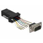 DeLOCK 66166 cable gender changer Sub-D Rj-45 Black, Stainless steel