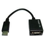Cables Direct Display Port - VGA m/f 0.15 m VGA (D-Sub) DisplayPort Black