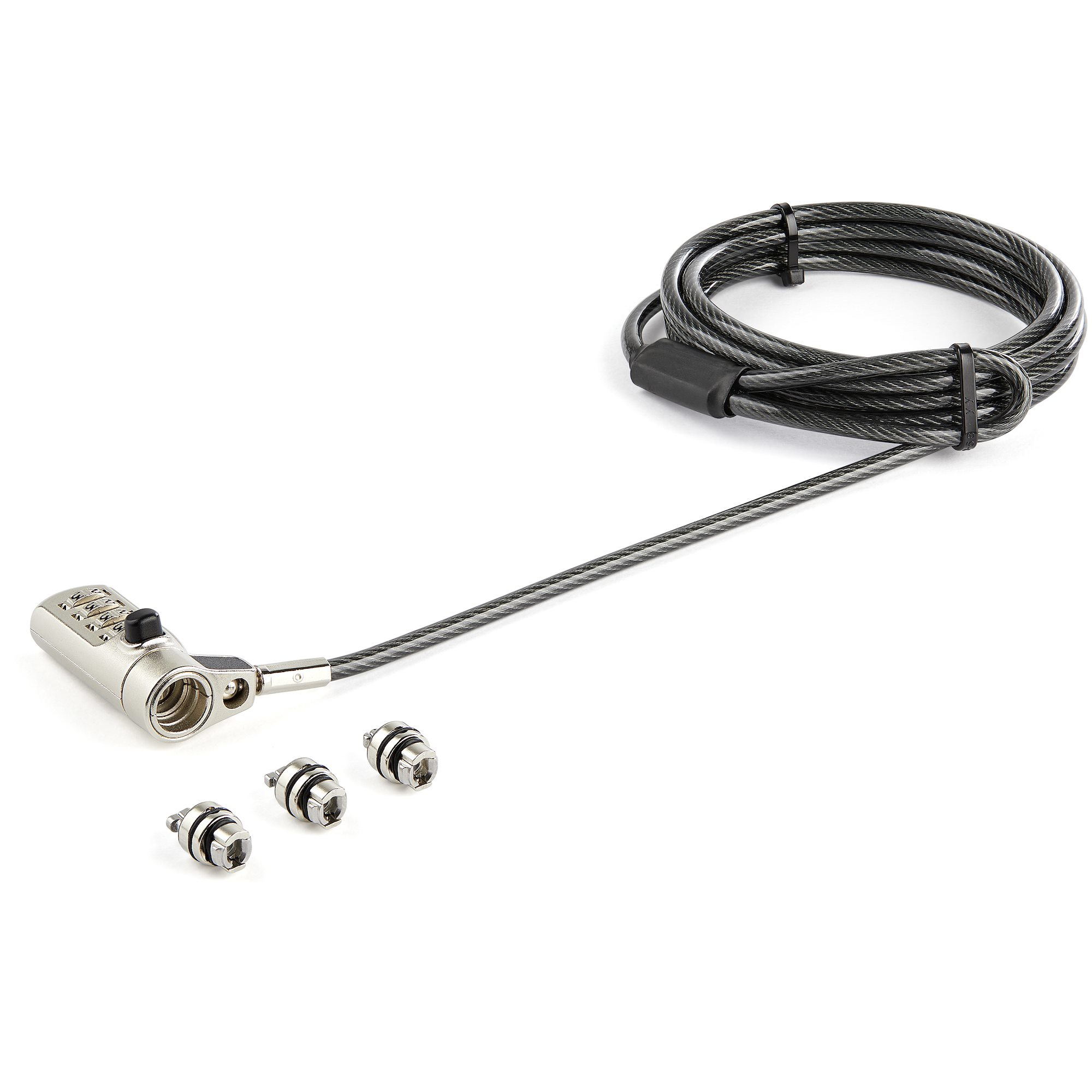 Image of StarTech.com 6.5' (2m) 3-in-1 Universal Laptop Cable Lock -...