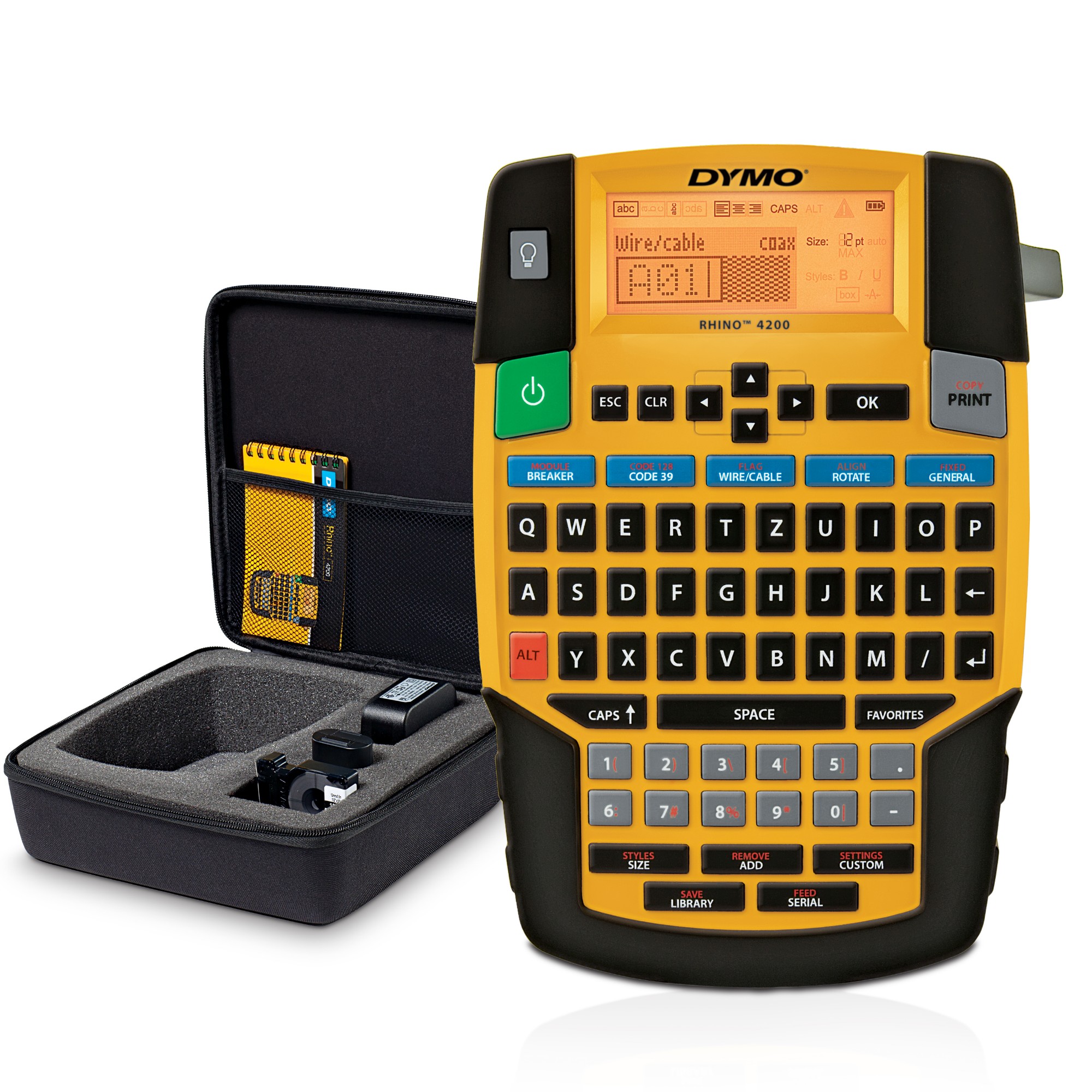 DYMO RHINO 4200 Industrial Label Maker Kit Case | QWERTZ Keyboard &