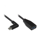 Alcasa 2811-OTGW USB cable 0.1 m USB 3.2 Gen 1 (3.1 Gen 1) USB C USB A Black