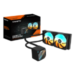 GIGABYTE GAMING 240 Liquid CPU Cooler- 2x120mm ARGB Fans, slide-in interlocking mechanism, DAISY-CHAIN, Intel LGA 1851 and AMD AM5 Compatible