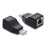 DeLOCK 63290 tussenstuk voor kabels 1 x USB Type-A 1 x serial RS-232 RJ45 Zwart