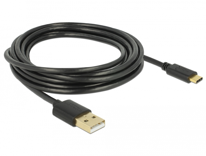 EU Product - Kabel USB 2.0 A > C 3.0m schwarz thumbnail
