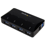 StarTech.com ST53004U1C interface hub USB 3.2 Gen 1 (3.1 Gen 1) Type-B 5000 Mbit/s Black
