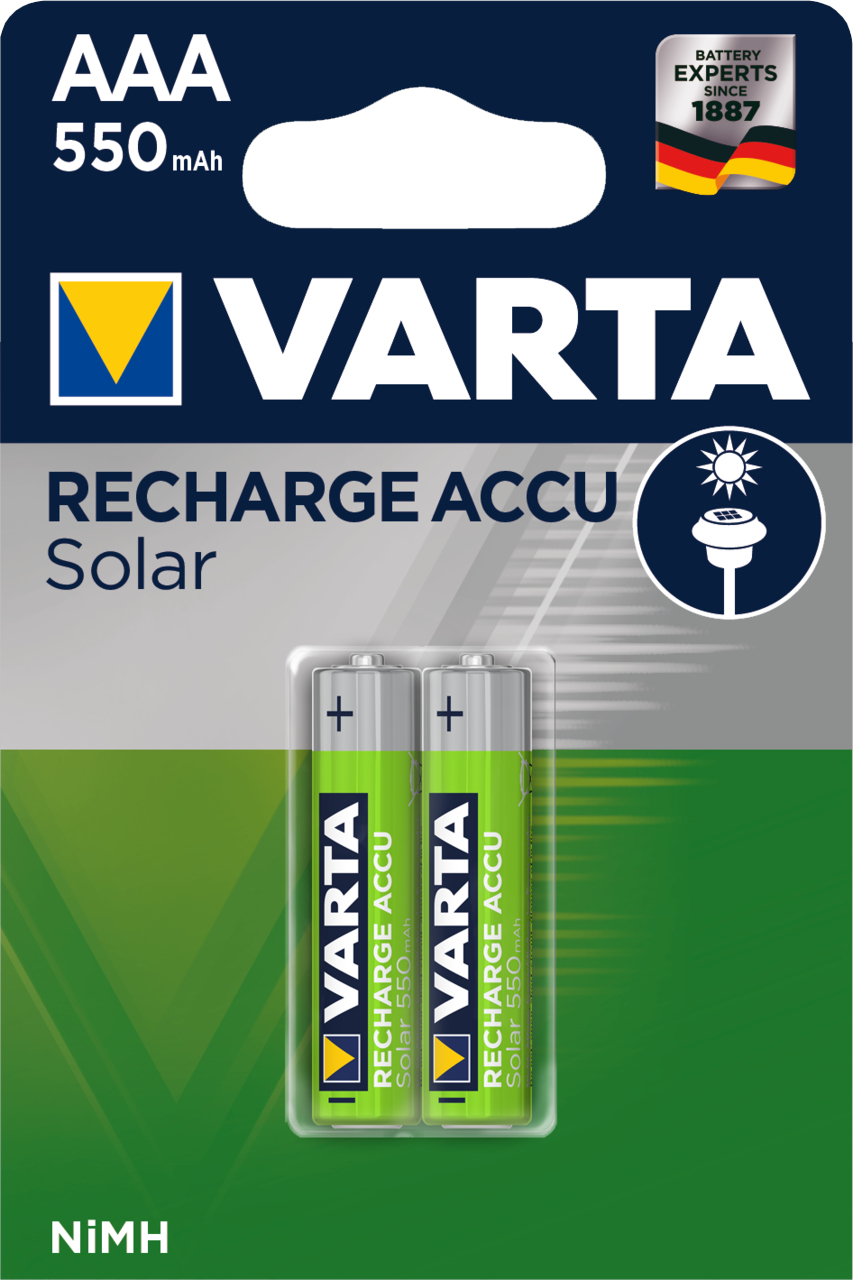 56733101402 VARTA Solar - Batterie 2 x AAA - NiMH - (wiederaufladbar)