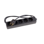 Mercodan EL-stikdåse med 5 udtag m/jord, 1,5m ledn, ing, sort power extension 1.5 m 5 AC outlet(s) Indoor Black