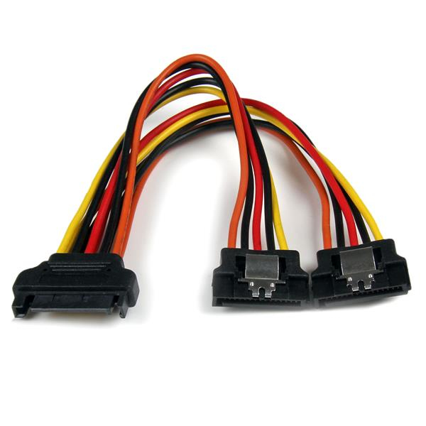 Image of StarTech.com 6in Latching SATA Power Y Splitter Cable Adapter - M/F