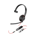 Poly Blackwire 5210 mono USB-C-headset + 3,5 mm stekker + USB-C/A-adapter (bulk)