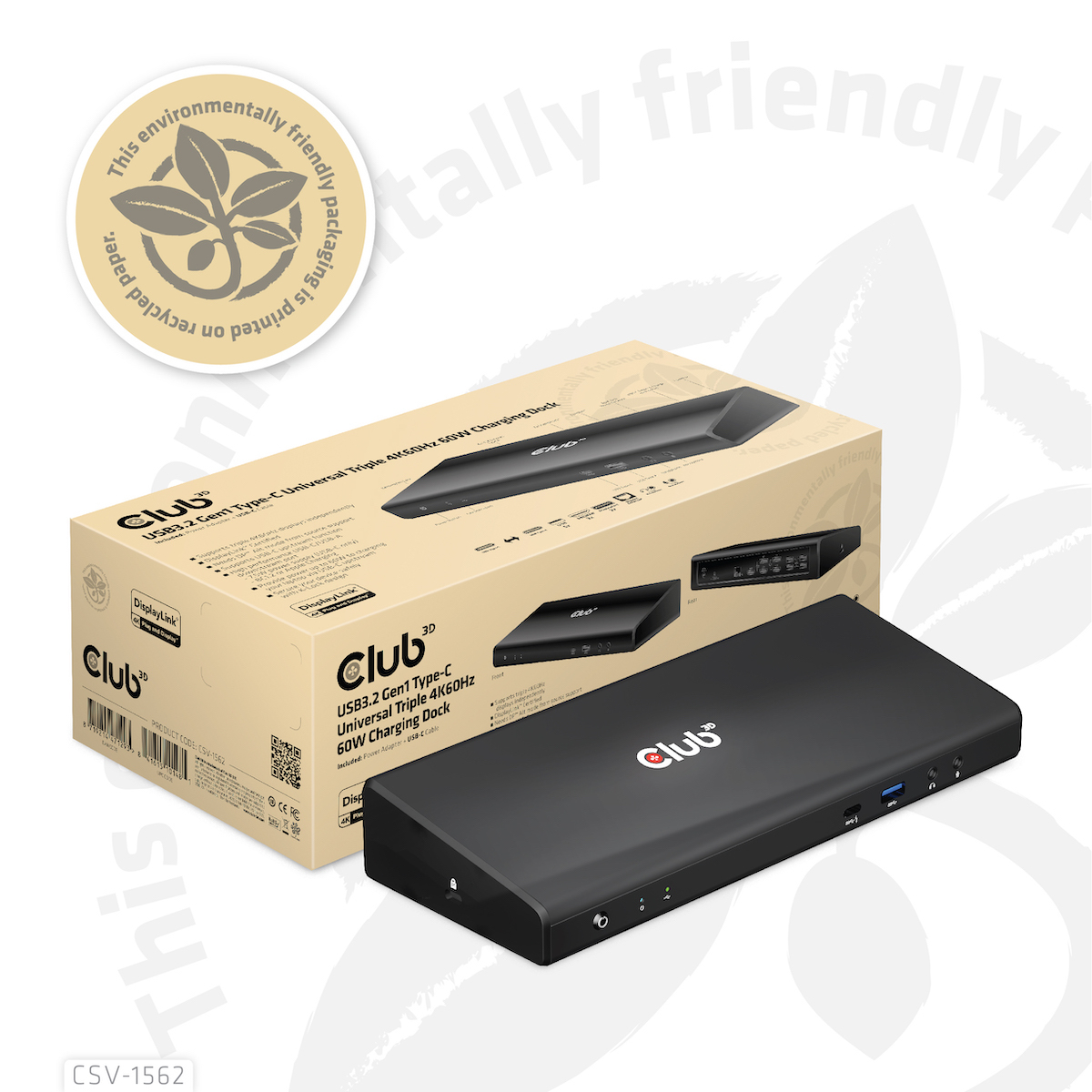 Image of CLUB3D The CSV-1562 is an USB3.2 Gen1 Type-C Universal Triple...